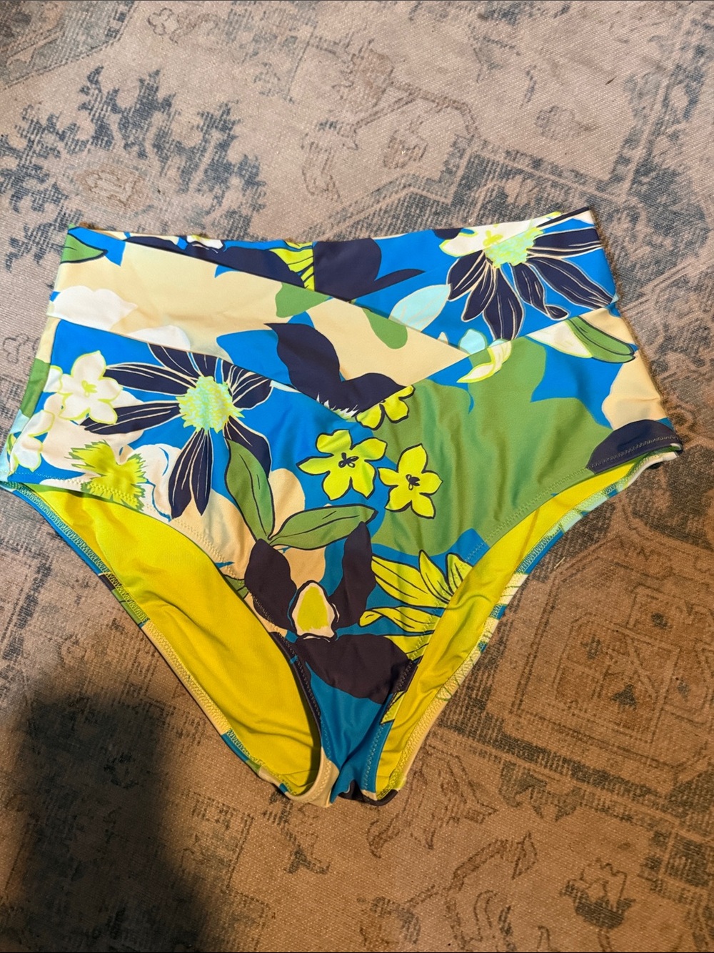 aerie Floral One-Piece - Blue, Green & Yellow